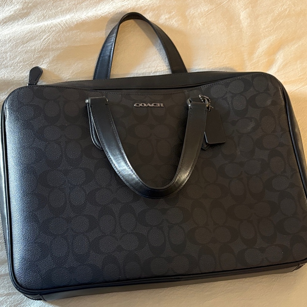 Coach Black and Gray Laptop Bag/Briefcase NWOT
